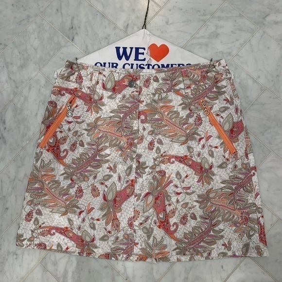 𝅺DAILY SPORTS Golf or tennis paisley skort skirt EUC size 2 - Picture 2 of 14